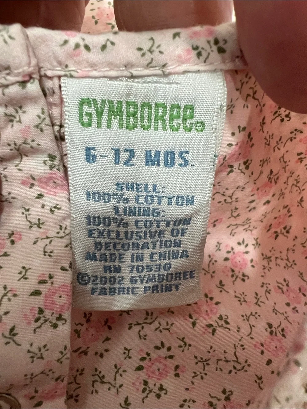 Gymboree pink smocked bodice floral cotton dress 6-12 months